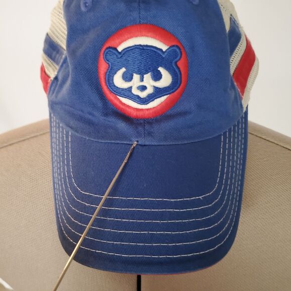 American Needle Chicago Cubs Trucker Hat Unisex Blue Red White 1984 Snapback MLB - Picture 3 of 13